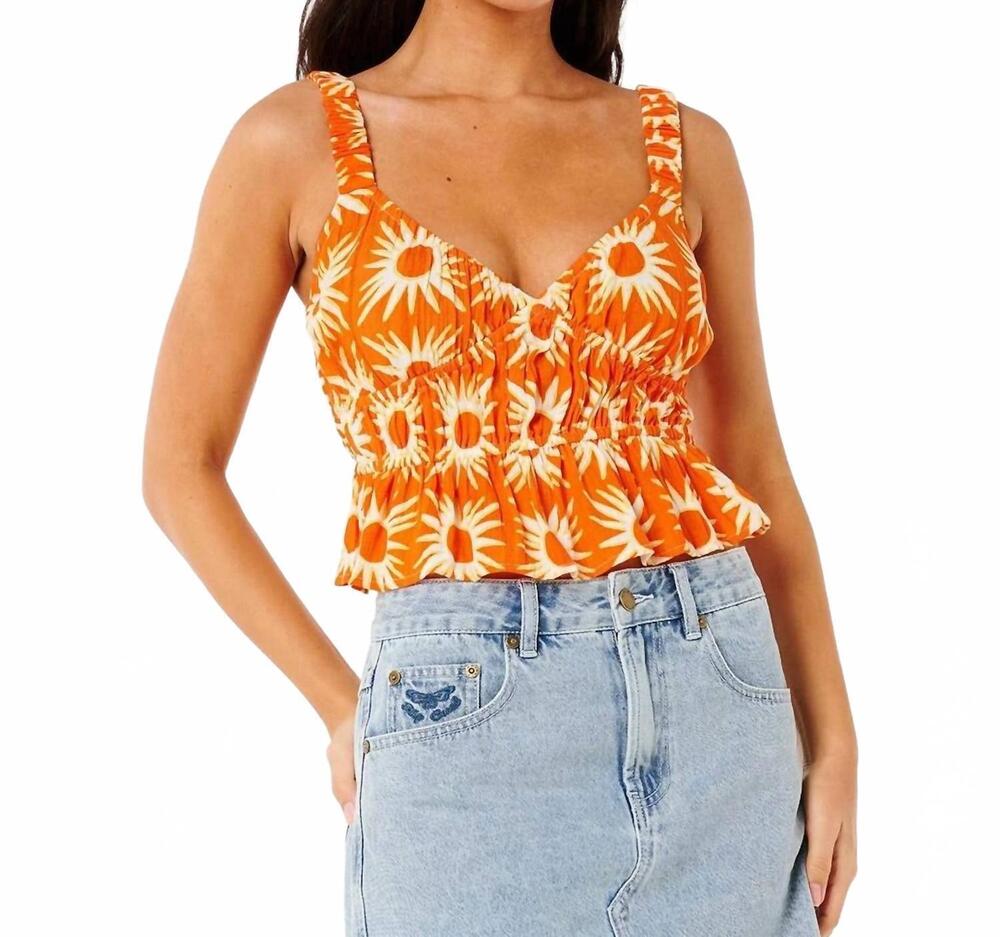 NEW RIP CURL sun drenched top in orange